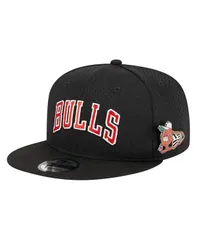 ニューエラ メンズ アクセサリー 帽子 メッシュ New Era Mens Black Chicago Bulls PostUp Pin Mesh 9FIFTY Snapback Hat Black ブラック