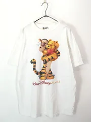 古着 90s USA製 Disney Pooh クマのプーさん ティガー ハグ Tシャツ L 古着