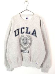 90s ラッセル UCLA カレッジ ワイド 短丈 前V スウェット XLサイズ