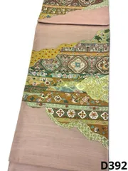 明綴れ 手織 袋帯 鳥 未仕立て品 正絹 六通 D392