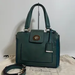 2602-11｜コールハーン 2WAYハンドバッグ レザー グリーン