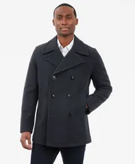 ロンドンフォグ メンズ アウター ジャケット・ブルゾン ウール コート London Fog Mens DoubleBreasted Wool Blend Peacoat Charcoal チャコール