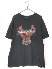 古着 10s HARLEY DAVIDSON バー&シールド イーグル デッサン Tシャツ XL 古着 