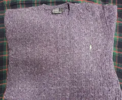 L ポロラルフローレン ケーブル ウールニット 紫