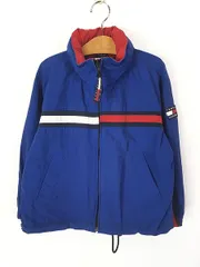 キッズ 古着 90s TOMMY HILFIGER ロゴ ライン 2way ナイロン シェル パッカブル ジャケット 6歳 古着 