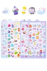 Barsado ぷっくり シール 女の子 可愛い ご褒美 立体 3Dシール【5枚