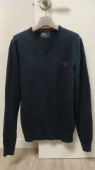 フレッドペリー Vネック ニット ネイビー Sサイズ ユニセックス