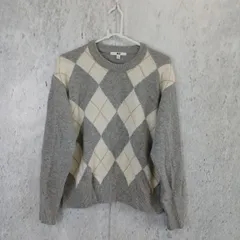 UNIQLOユニクロ プレミアムラムクルーネックセーター 長袖ウールニット ライトグレー Lサイズ〇◇