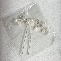 【美品】ヘアピン　シルバー　髪飾り　パーティー用