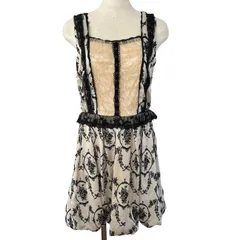 アクシーズファム 花柄ワンピース バルーンスカート ノースリーブ Mサイズ アイボリー 姫ギャル バレエコア