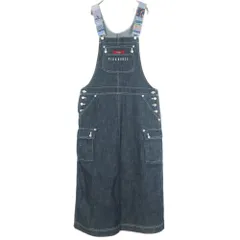 【レア！】ピンクハウス★パッチワークジャンパースカート デニム 綿ローン風 大きなポケット ブルー系 z17809