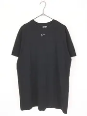 古着 NIKE センター スウォッシュ ロゴ ワンポイント ソリッド Tシャツ 黒 M 古着 