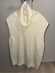 ヴィンテージ アイボリー ケーブル ニット タートルネック セーター