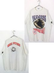 USA製】90s RUSSELL ニューヨークヤンキース Tシャツ 猫目釦XL - メルカリ