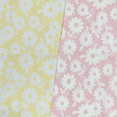 生地・ハギレ　花チェック　２色セット　②