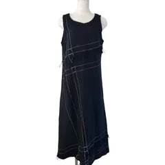 CRESCENT クレッシェント ノースリーブワンピース ウール フリンジ ブラック Mサイズのサムネイル