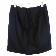スピック&スパン Spick&Span POUR FEMME フレアスカート ミニ タック バックファスナー ウール アンゴラ混 カシミヤ混 無地 36 黒 ブラック ボトムス /T2