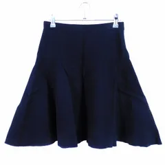 ロペ ROPE フレアスカート ミニ サイドファスナー ウール 無地 38 紺 ネイビー ボトムス /T2