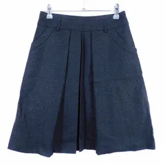 ロペ ROPE フレアスカート ひざ丈 タック バックファスナー ウール 無地 38 グレー ボトムス /T2