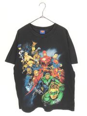 헌 옷 00s JUSTICE LEAGUE DC Comic 히어로 올스타 BIG 프린트 T셔츠 L 헌 옷