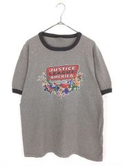 헌 옷 90s USA제 DC Comic [JUSTICE LEAGUE AMERICA] 아메코미 히어로 링거 T셔츠 L위 헌옷