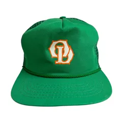 【キャップ/帽子】USA製 80s OLD DOMINION (オールドドミニオン) ビンテージ トラッカーキャップ メッシュキャップ グリーン 緑 オレンジ 橙 ホワイト 白