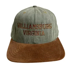 【キャップ/帽子】USA製 90s WILLIAMSBURG VIRGINIA (ウィリアムズバーグ・バージニア) ビンテージトラッカーキャップ カーキ ブラウン 茶