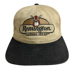 【キャップ/帽子】90s USA製 Remington（レミントン）ビンテージトラッカーキャップ ベージュ ブラック 黒 ブラウン 茶