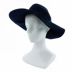 マーキュリーデュオ MERCURYDUO 帽子 ハット 中折れ ソフト帽 フェルト ウール リボン 無地 F 黒 ブラック 小物