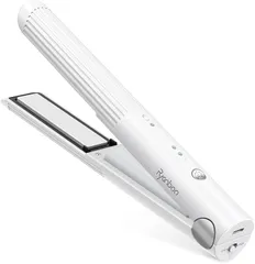 Ryanboo コードレスヘアアイロン USB充電式ヘアアイロン ミニ ストレートアイロン ワイヤレス 持ち運び 3段階温度調整 MAX200℃ White (ホワイト,  205x31x31mm)