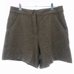 ザラ ベーシック ZARA BASIC ショーパン パンツ ショート ジップフライ 千鳥格子 M ベージュ ボトムス /T2