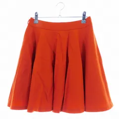 ジルスチュアート JILL STUART フレアスカート ミニ サイドファスナー ウール 無地 0 オレンジ ボトムス /T2