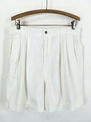 90's Eddie Bauer インディゴリネン 2タックショーツnoroll - メルカリ