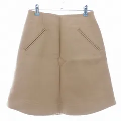 スピック＆スパン ノーブル Spick&Span Noble 台形スカート ミニ バックファスナー ラウンドカット 無地 36 ベージュ ボトムス /T2