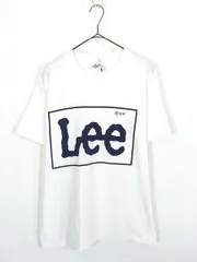 古着 90s USA製 Lee 「Lee」 ロゴ 100% ヘビー コットン Tシャツ M 
