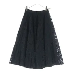 miumiu (ミュウミュウ) 19SS フラワー総柄レース ミディアム フレア スカート ブラック レディース MG1282