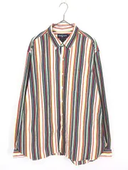 古着 90s Italy製 Ralph Lauren カラフル マルチ ストライプ ポケット マチ付き BD シャツ XL位 古着 