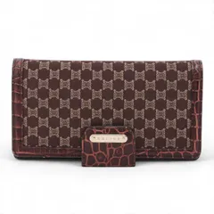 CELINE セリーヌ 長財布 キャンバス 型押しレザー マカダム【中古】