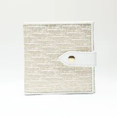Christian Dior クリスチャンディオール 二つ折り財布 トロッター キャンバス ゴールド ラメ【中古】