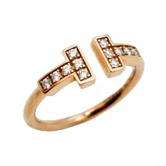 ティファニー(Tiffany) ティファニー リング Tワイヤー 18KPG ピンクゴールド ダイヤモンド 7.5号レディース