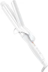 Ryanboo ヘアアイロン カールアイロン コテ カーリングアイロン 5段階温度調整 プロ仕様 MAX220℃ 海外対応 (ホワイト,  35mm)