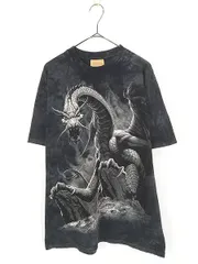 古着 00s THE MOUNTAIN ドラゴン グラフィック タイダイ Tシャツ L 古着 
