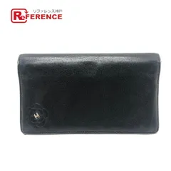 CHANEL シャネル 長財布 カメリア レザー ブラック