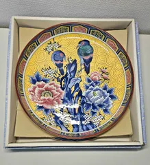 M【未使用・保管品】冨永陶園 九谷焼 飾り皿 2枚セット 箱付き 吉田屋窯