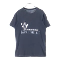 MONCLER (モンクレール) MAGLIA T-SHIRT ロゴプリント クルーネック半袖Tシャツ ブラック