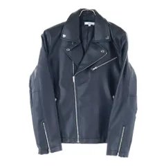 NYLAUS (ナイラス) ジップアップ ライダース フェイクレザー ジャケット ブラック