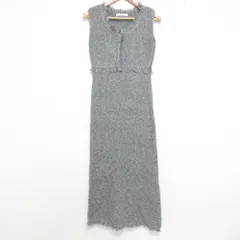 新品同様 25SS SNIDEL スナイデル サマーツイードニットワンピース ドレス SWNO251097 サイズ0 ミックスグレー レディース 古着 中古 USED