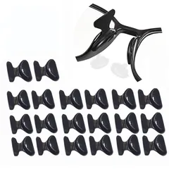 メガネ 鼻パッド 眼鏡鼻パッド メガネずれ落ち防止 ノーズパッド 眼鏡 鼻あて シリコン製 メガネ跡軽減 軽量 粘着式 10セット/2.5mm ブラック