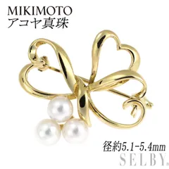 ミキモト K18YG アコヤ 真珠 ブローチ 径約5.1-5.4mm