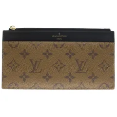 LOUIS VUITTON (ルイヴィトン) モノグラムリバース スリムパース フラグメントケース カードケース 財布 ブラック×ブラウン レザー×PVC M80390 ゴールド金具